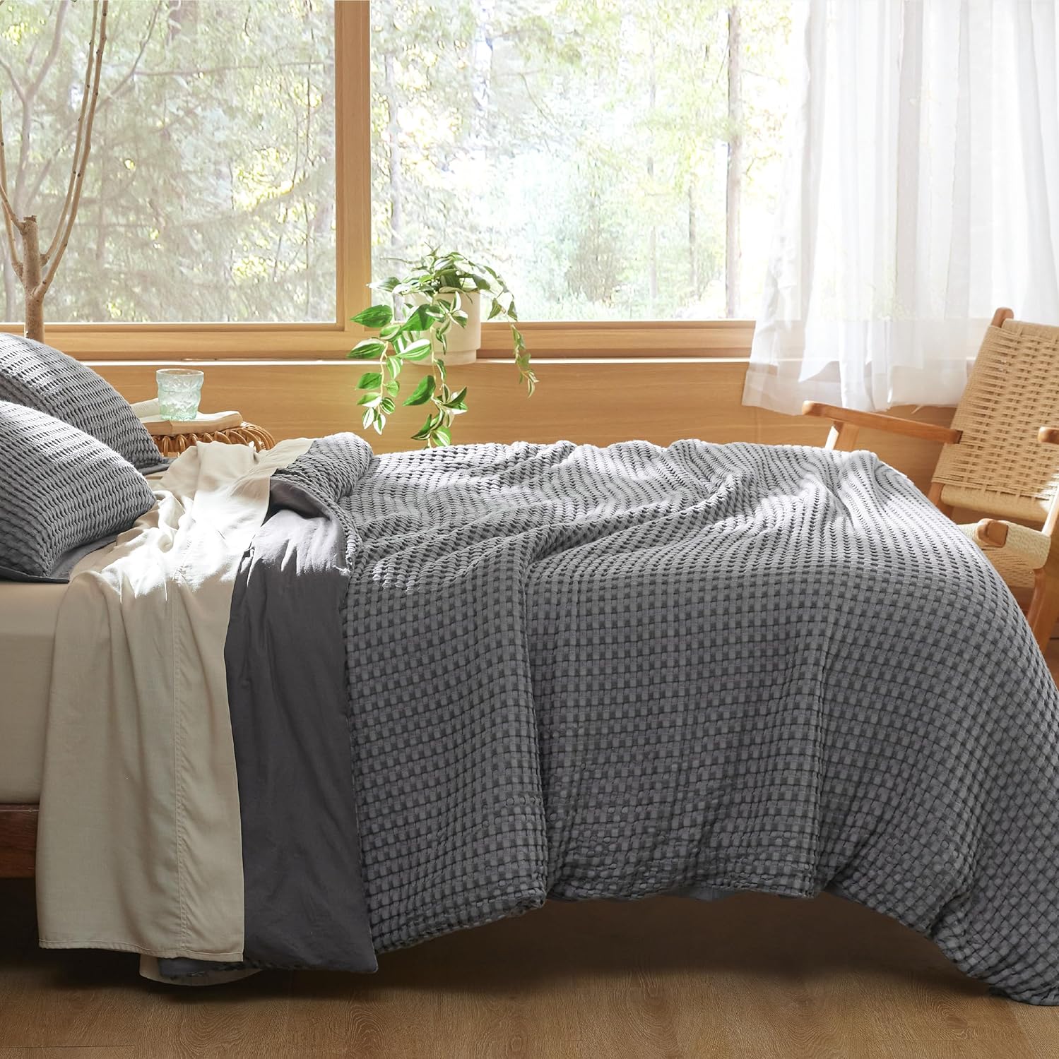 Set de funda de duvet con textura waffle - Dulces Bed & Home